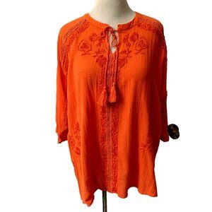 NWT Rachel Zoe coral rayon blouse size M